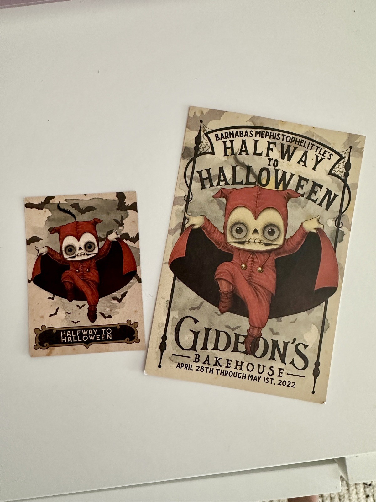 Gideons Bakehouse 2022 Halfway To Halloween Trading Card and Menu
