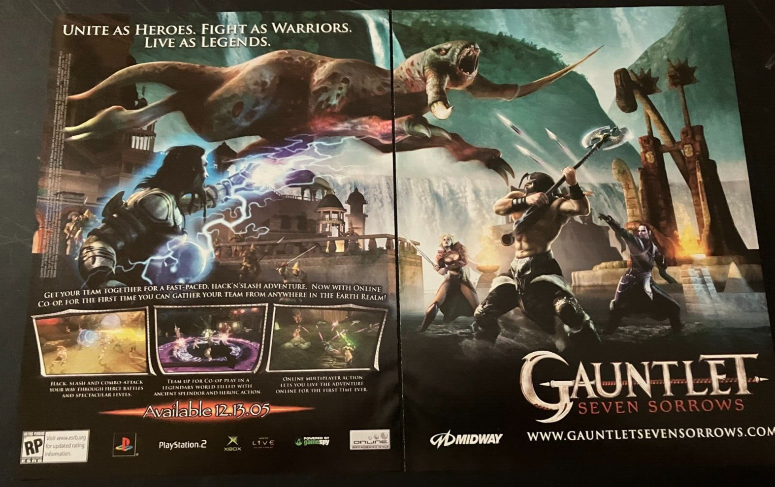 Gauntlet: Seven Sorrows - Vintage Gaming Print Ad / Streamer Wall Art - CLEAN