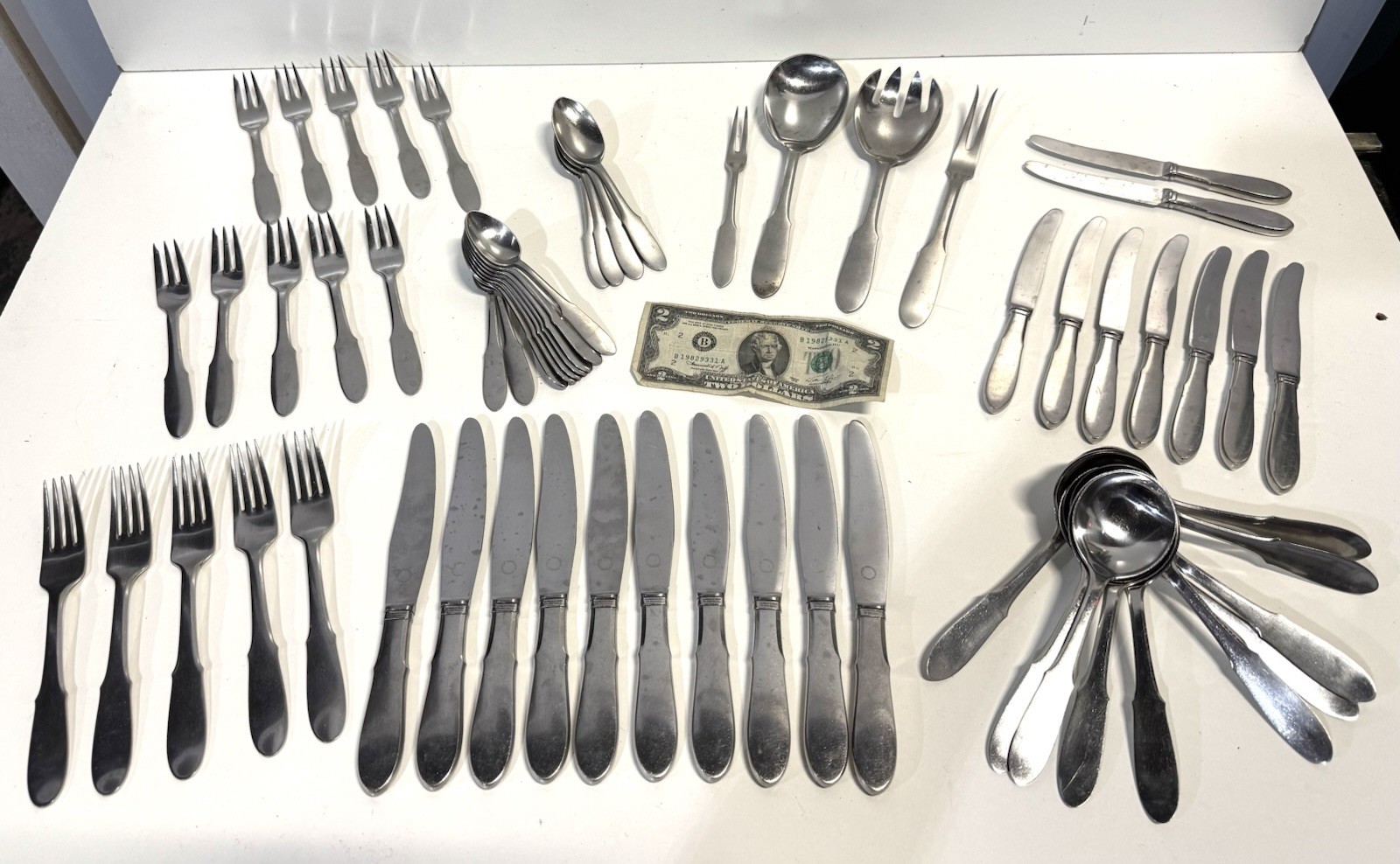 Vintage Georg Jensen MITRA Stainless Flatware Denmark 61 Pcs