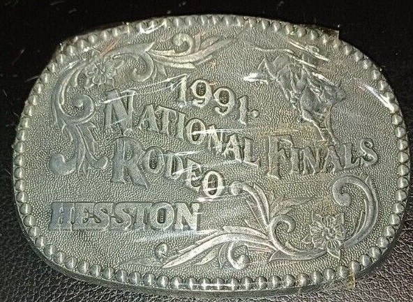 1991 Hesston national final rodeo buckle  original cert and paperwork intact