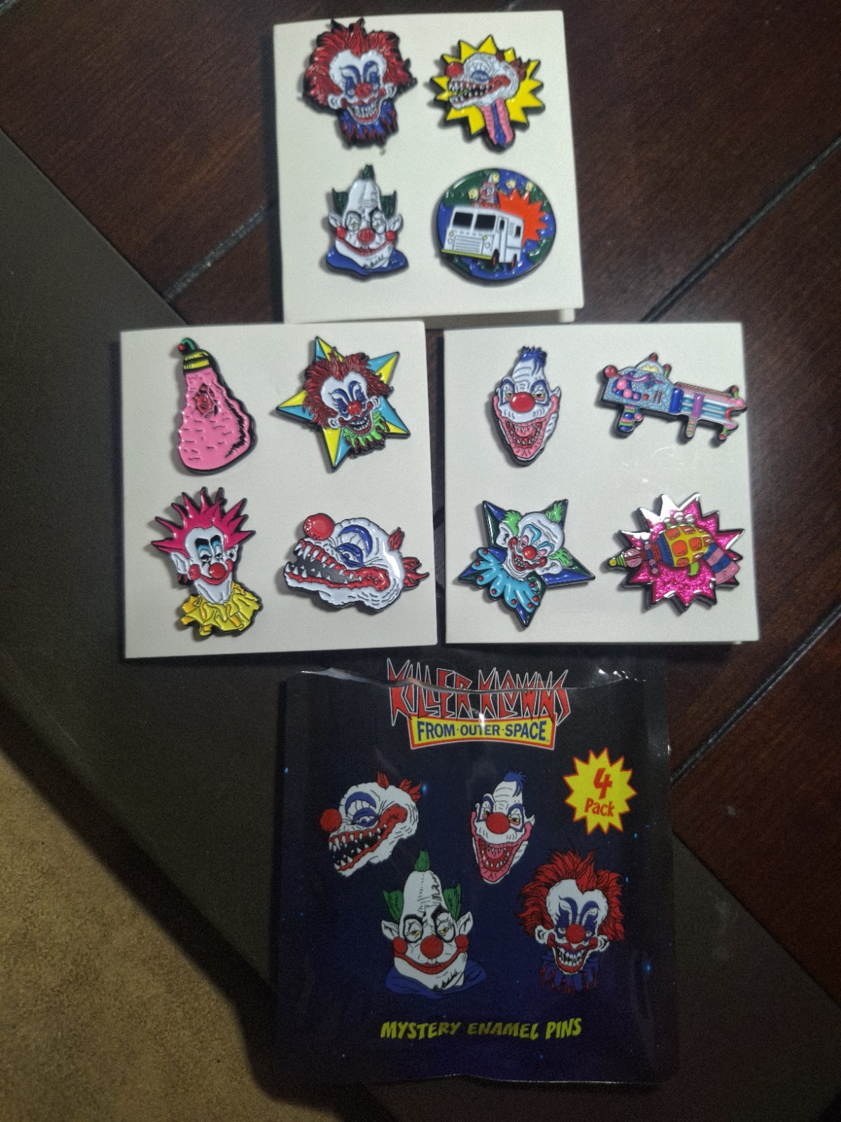 KILLER KLOWNS FROM OUTER SPACE MYSTERY ENAMEL PINS Complete Set 12 Chase W/bags