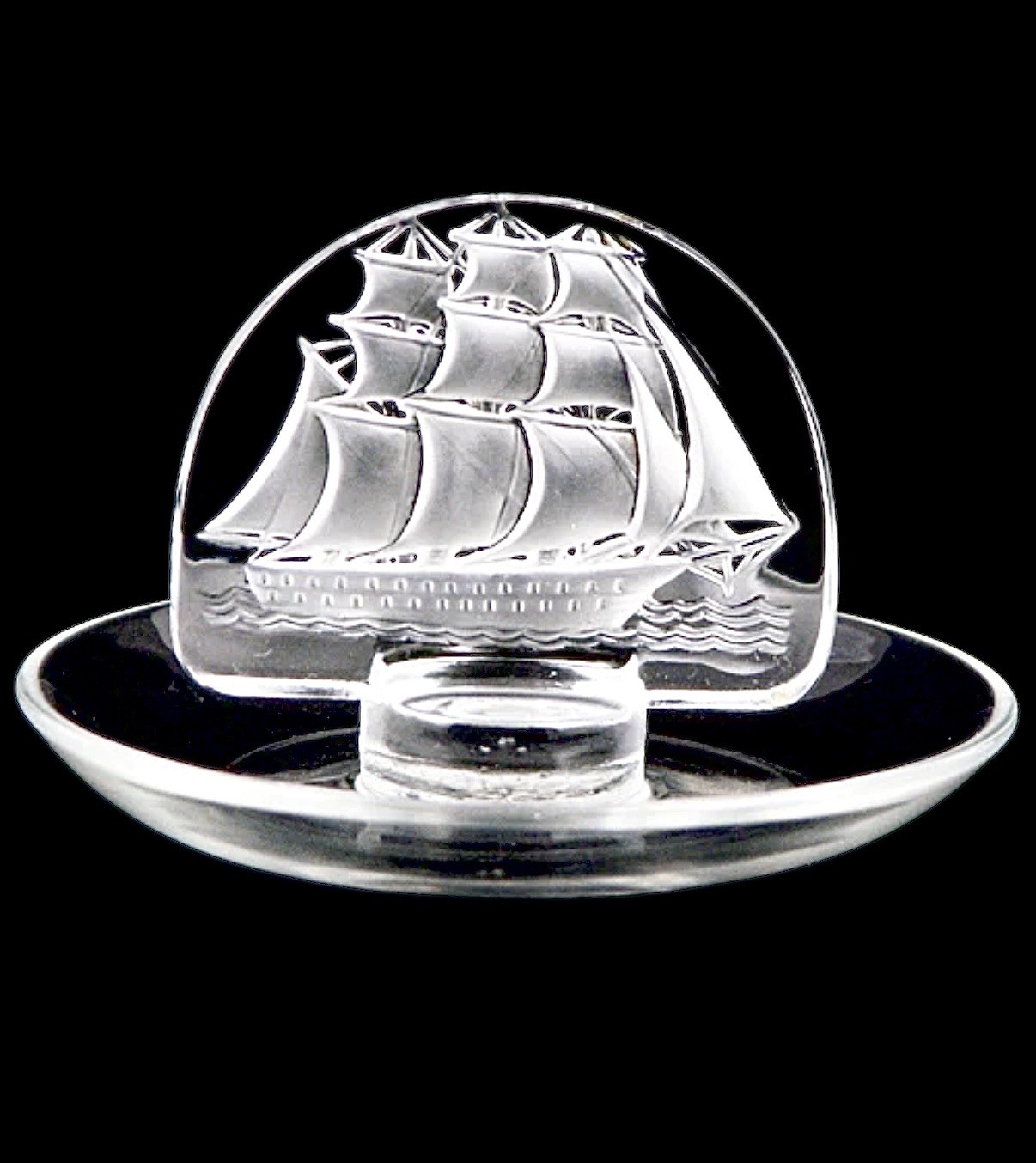 CARAVELLE LALIQUE Crystal Pin Tray 3.5