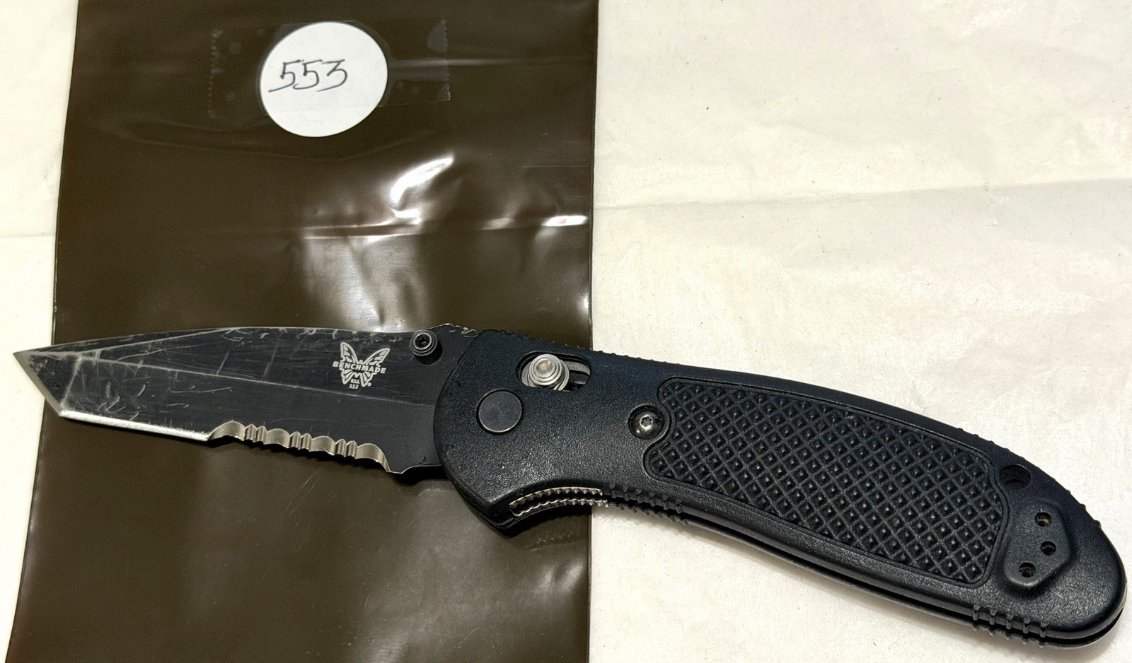 Benchmade USA Pocket Knife 553 griptilian tanto 154CM Blade Black Handle Sa2
