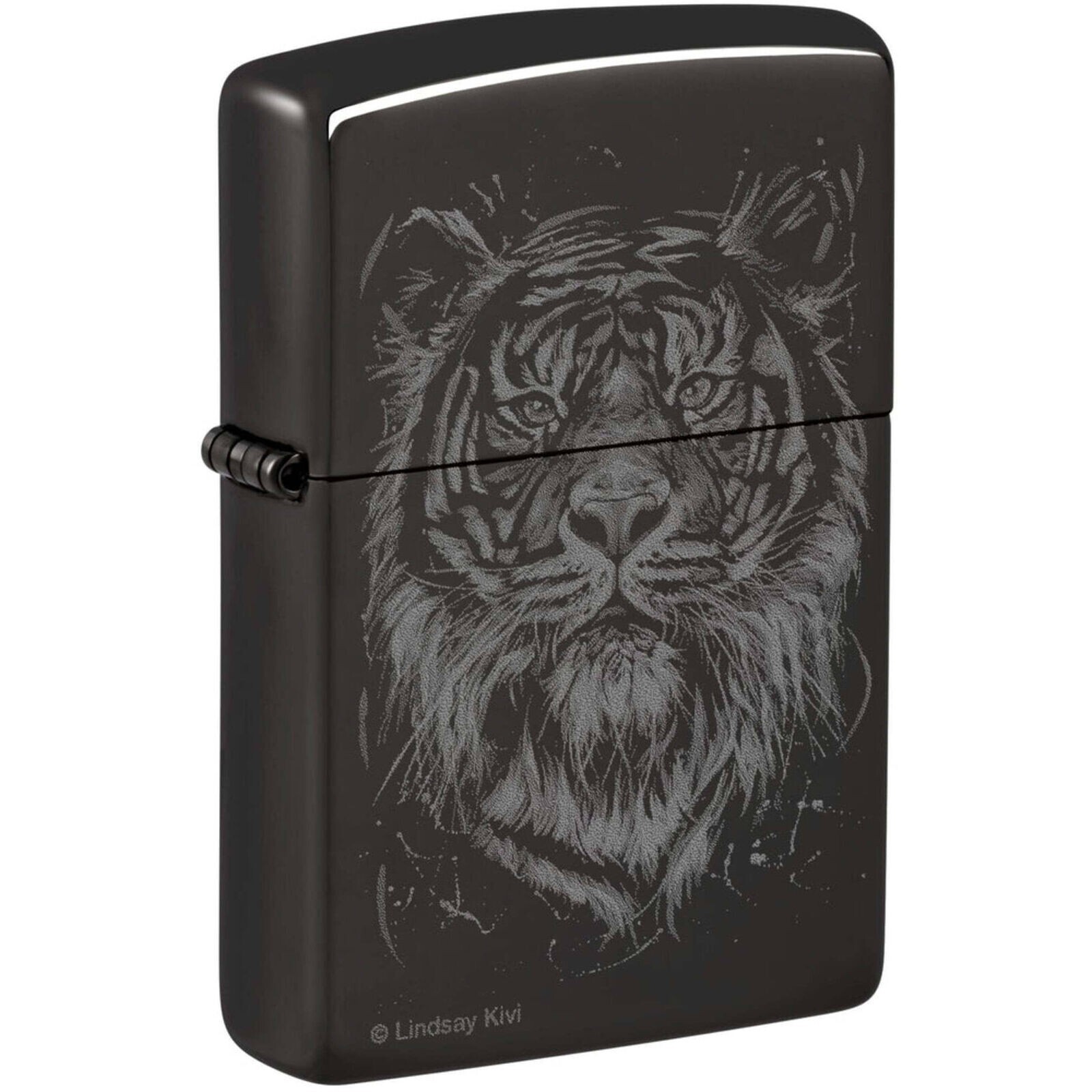 Zippo The Big Cat Design Metal Construction High Polish Black Lindsay Kivi 48935