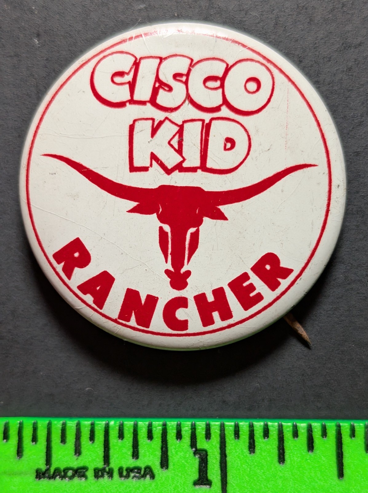 Vintage Cisco Kid Rancher Western Pinback Pin