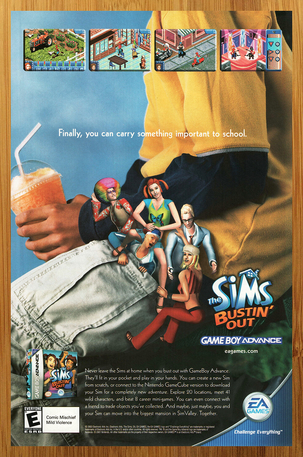 2003 The Sims Bustin' Out PS2 Xbox Vintage Print Ad/Poster Official Promo Art