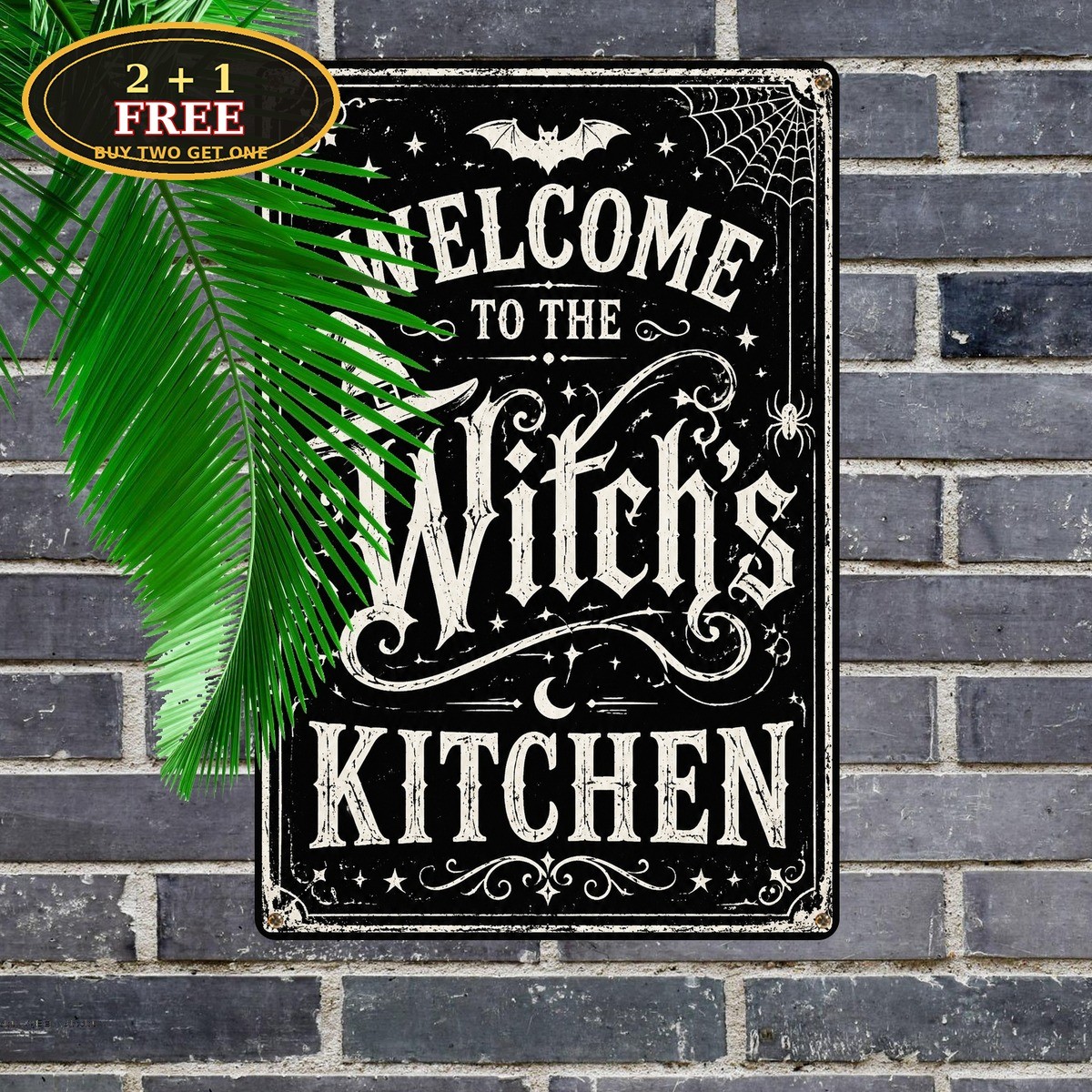 Welcome To The Witch\'s Kitchen Retro Halloween Spooky Metal Tin Sign