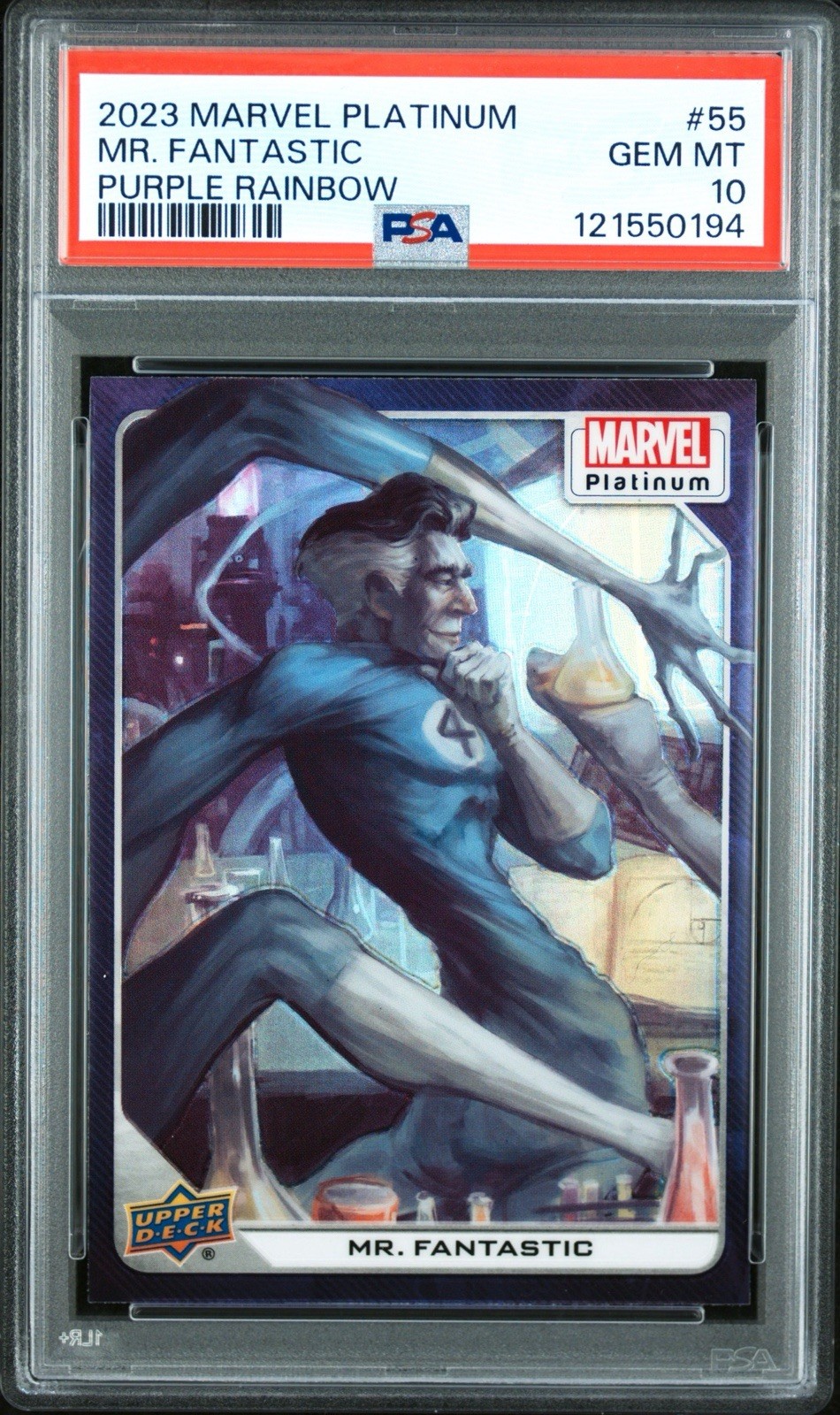 Marvel 2023 Platinum Upper Deck Mr. Fantastic Purple Rainbow PSA 10