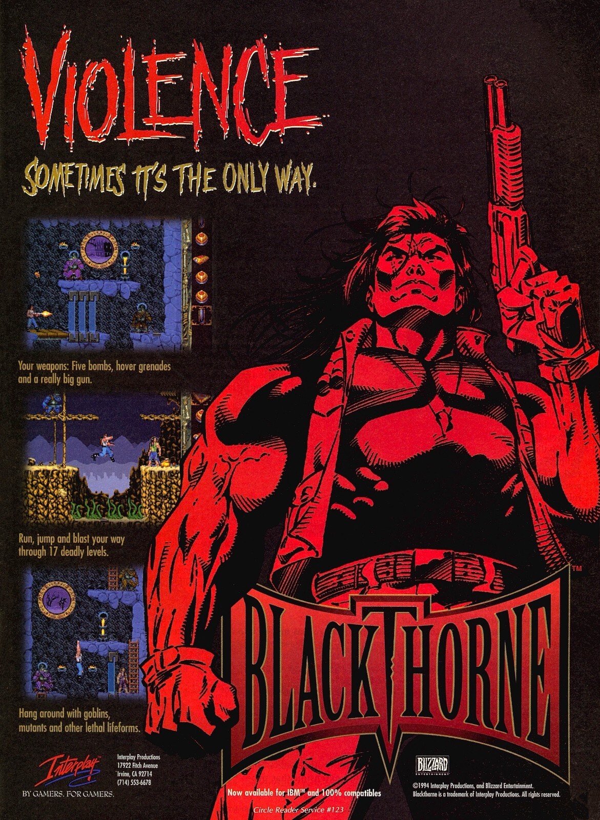 BlackThorne Super Nintendo SNES PC GBA Sega 32X 1994 Promo Ad Art Print Poster