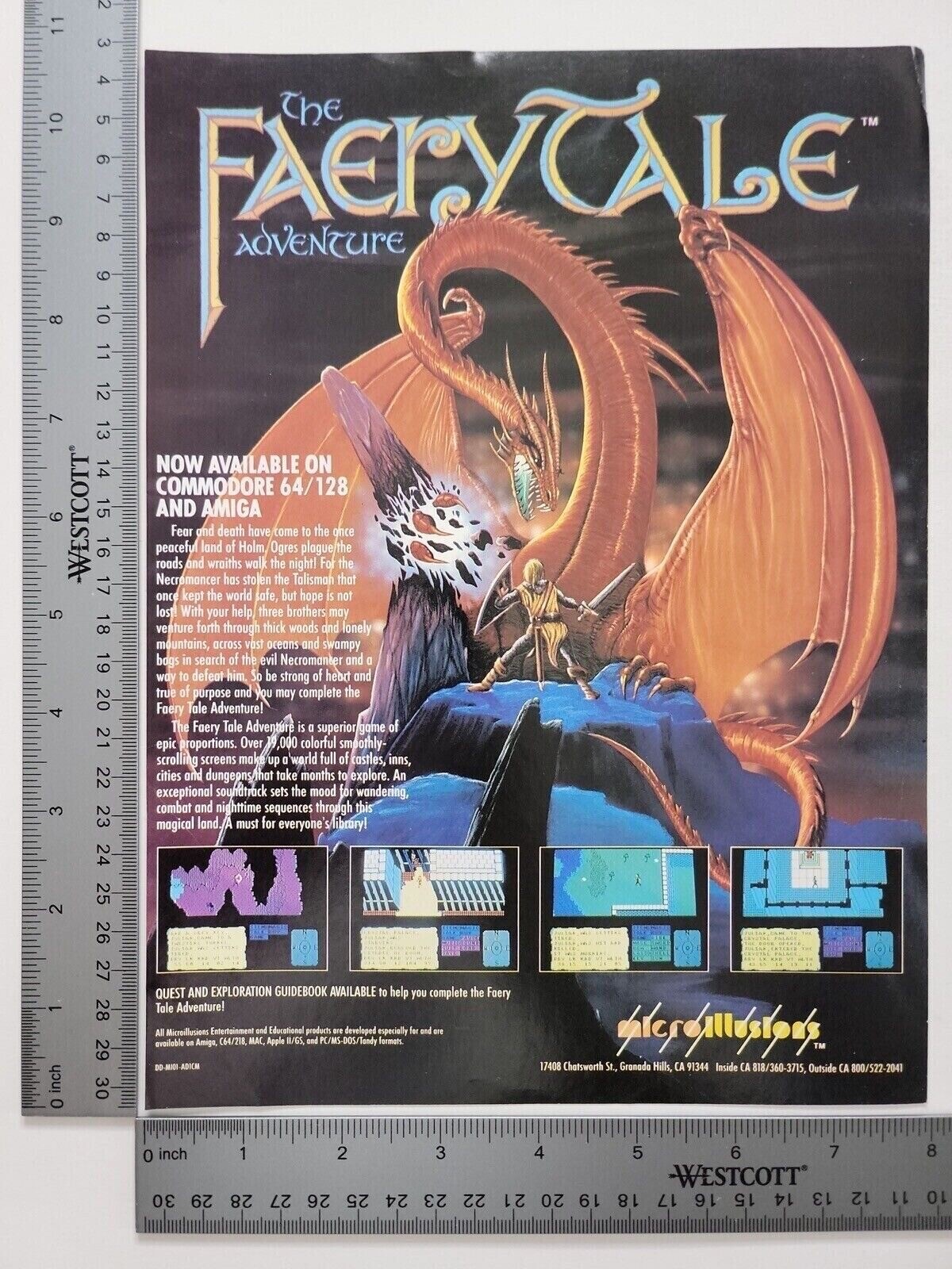Faery Tale Adventure Commodore 64 128 Computer Game Pc Print Advertisement