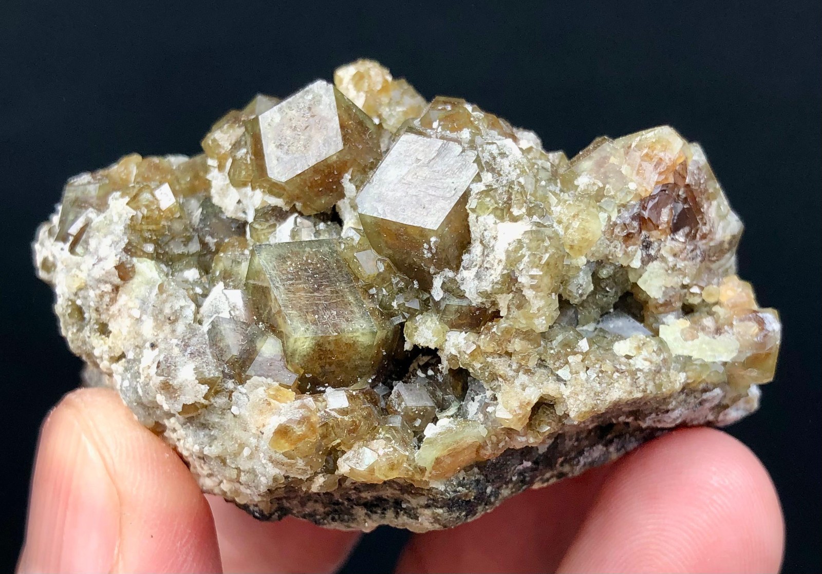 345 CT Beautiful Chocolate Andradite Garnet Crystals Bunch From Skardu Pakistan