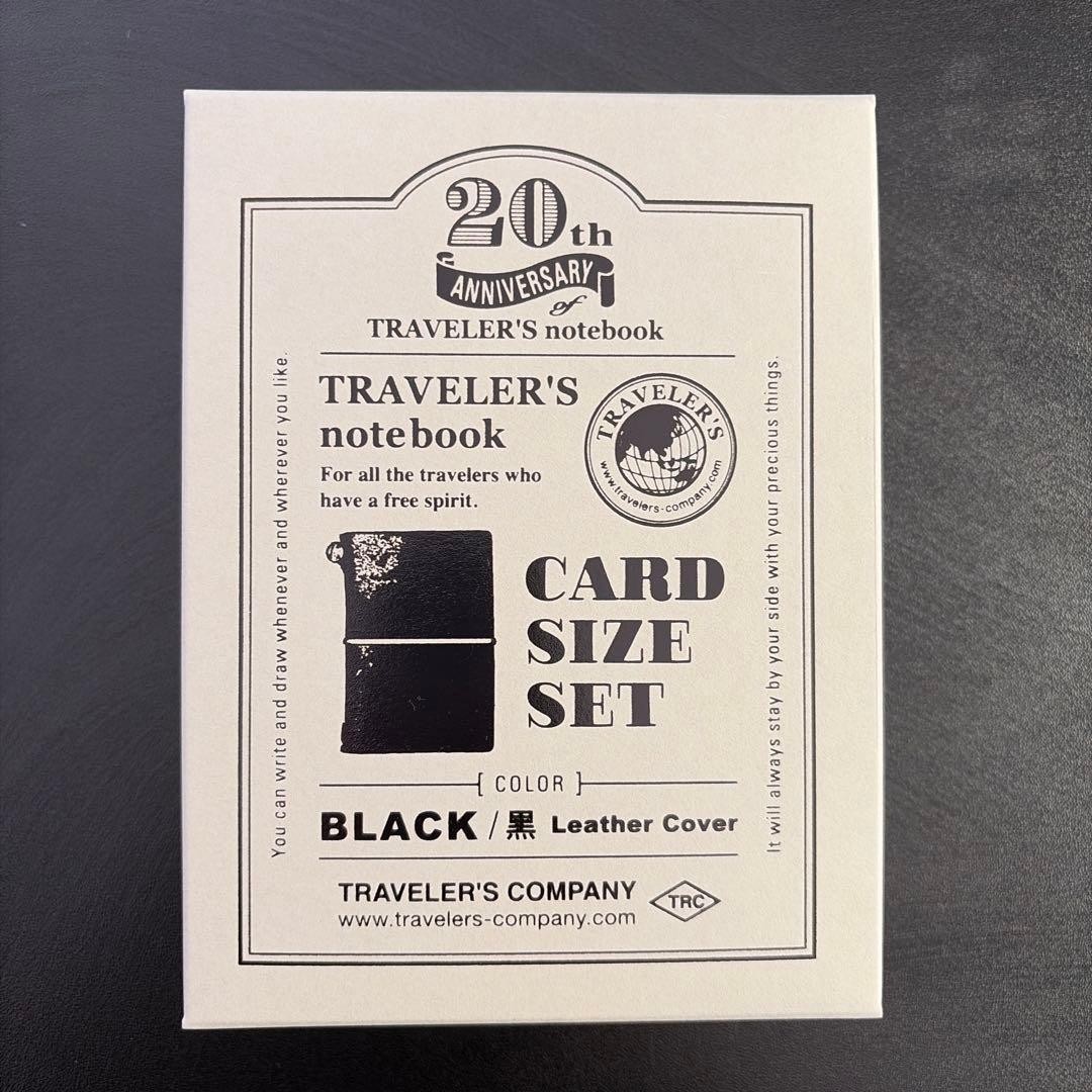 TRAVELER\'S notebook 20th Anniversary Card Size Set Black Limited Japan New