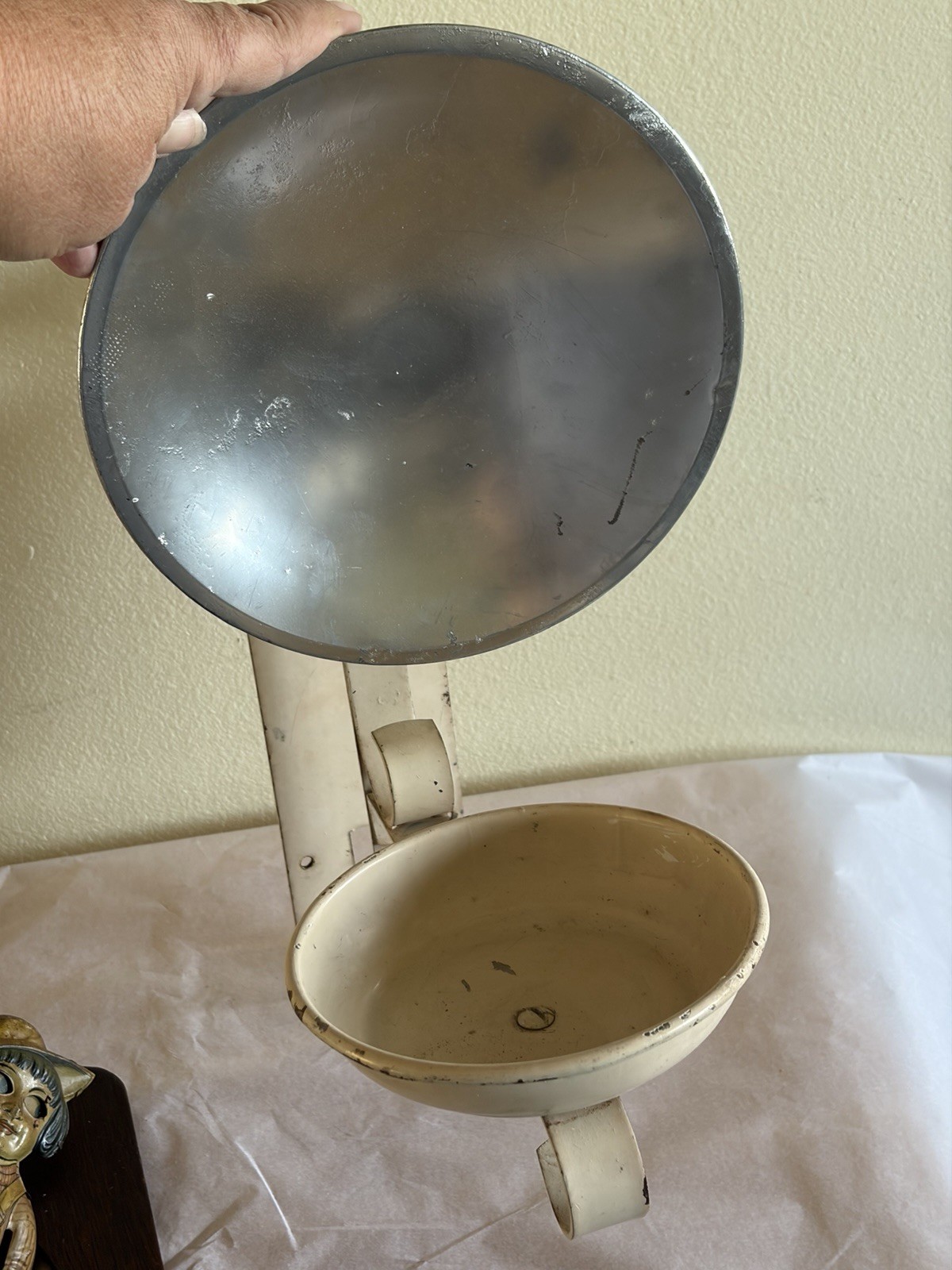 Antique Medical Parabolic Candle Light Lamp Wall Sconce  Rare Find Adjustable
