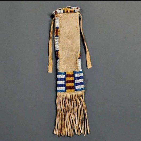 Handmade Lakota Sioux Western Native American Beaded Tobacco bag Hide Pipe bag