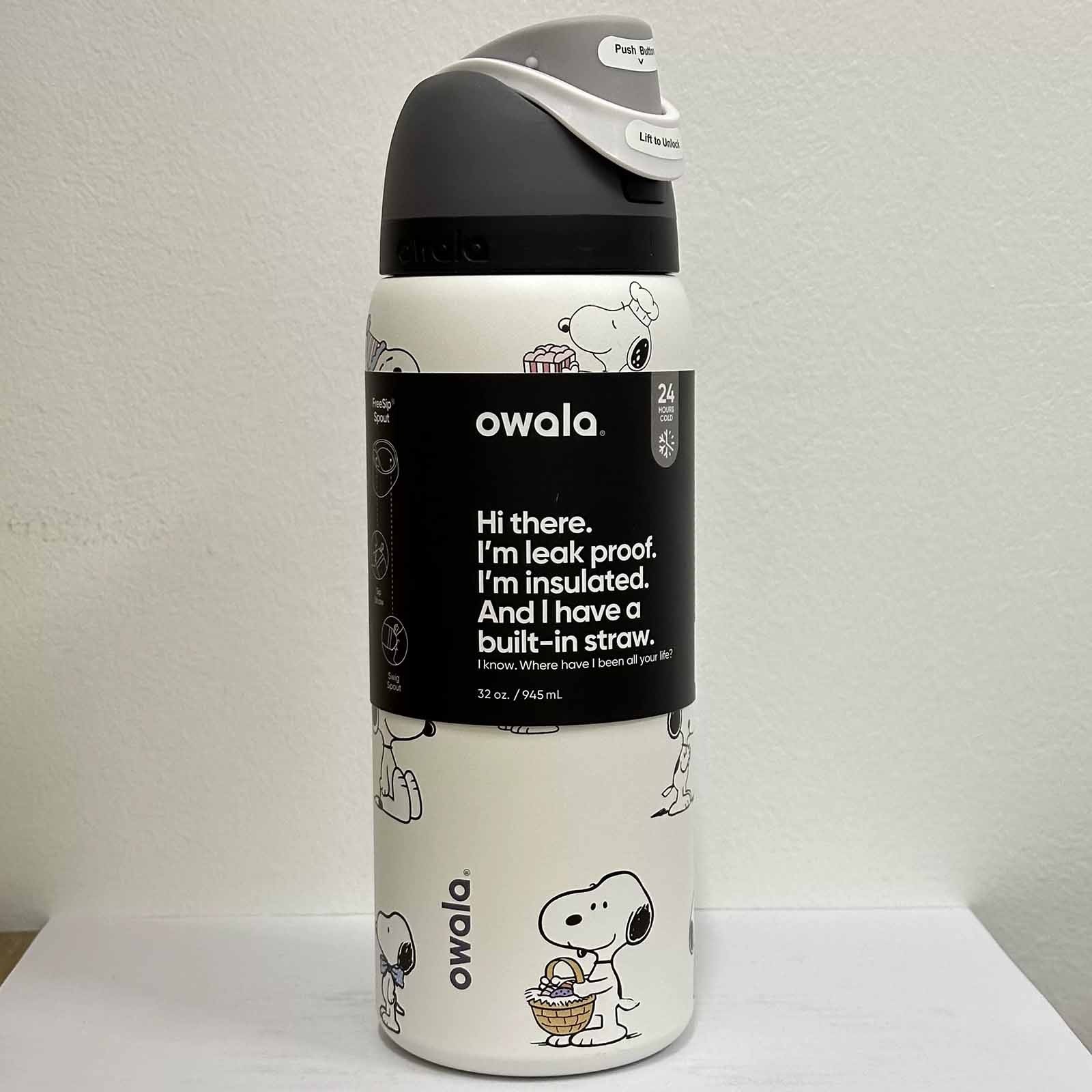 2026 Owala FreeSip Snoopy 24oz Sports Stainless Steel Water Bottle Top Quality