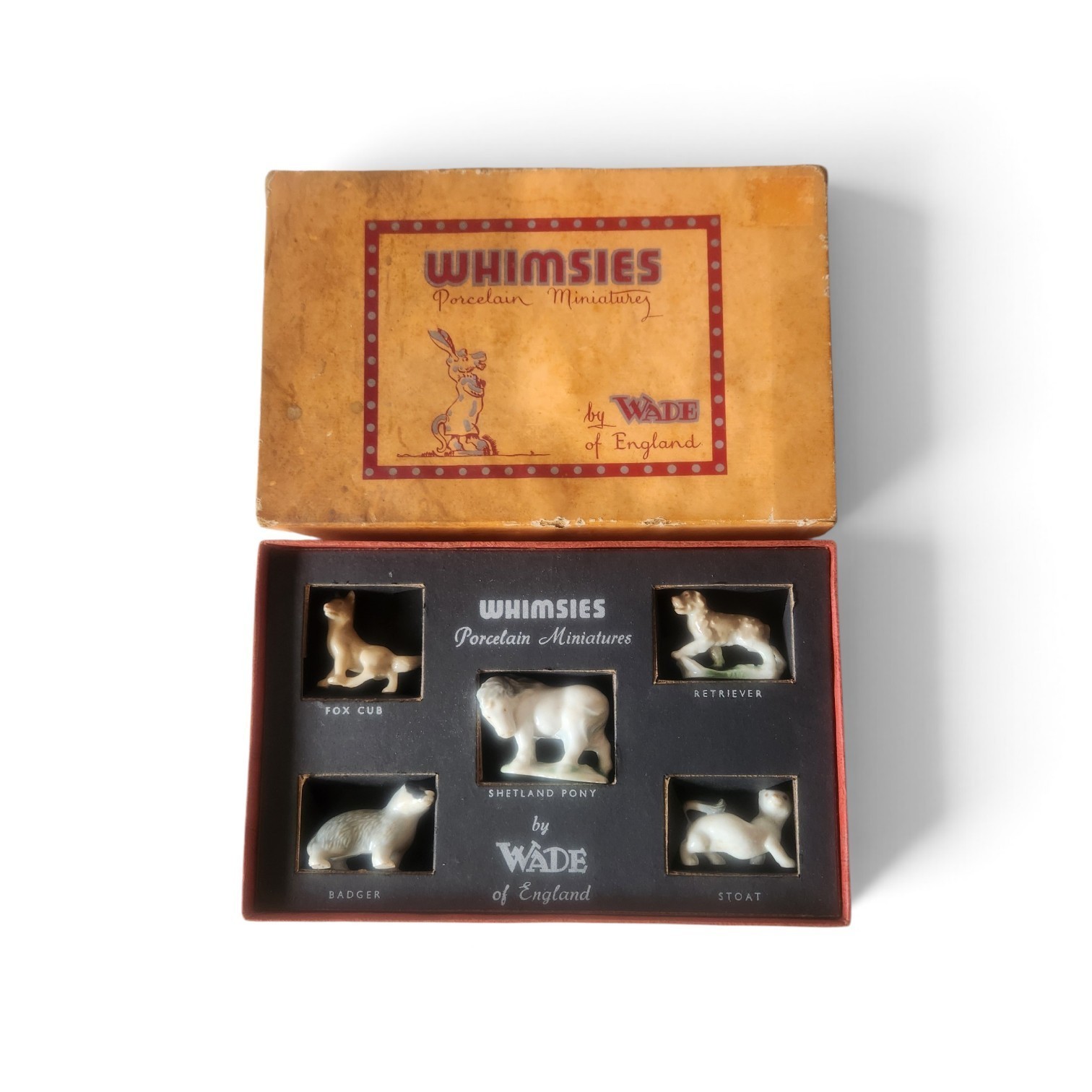 1955 Wade Of England WHIMSIES SET #3 RARE Vintage 5 Piece Set With Original Box 