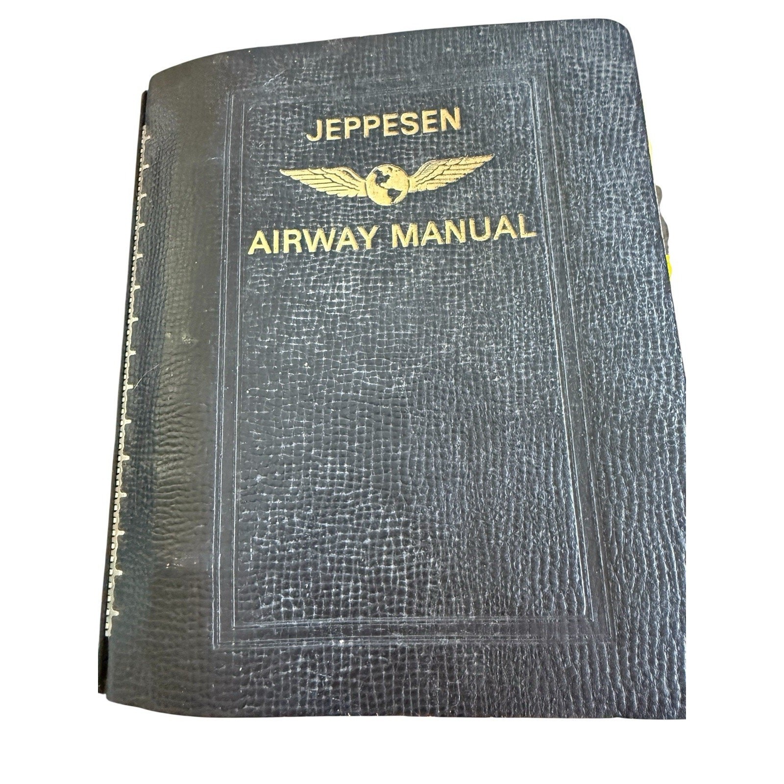 VTG Jeppesen Airway Binder Manual MidWest USA 1980s Map Charts leather 9 States