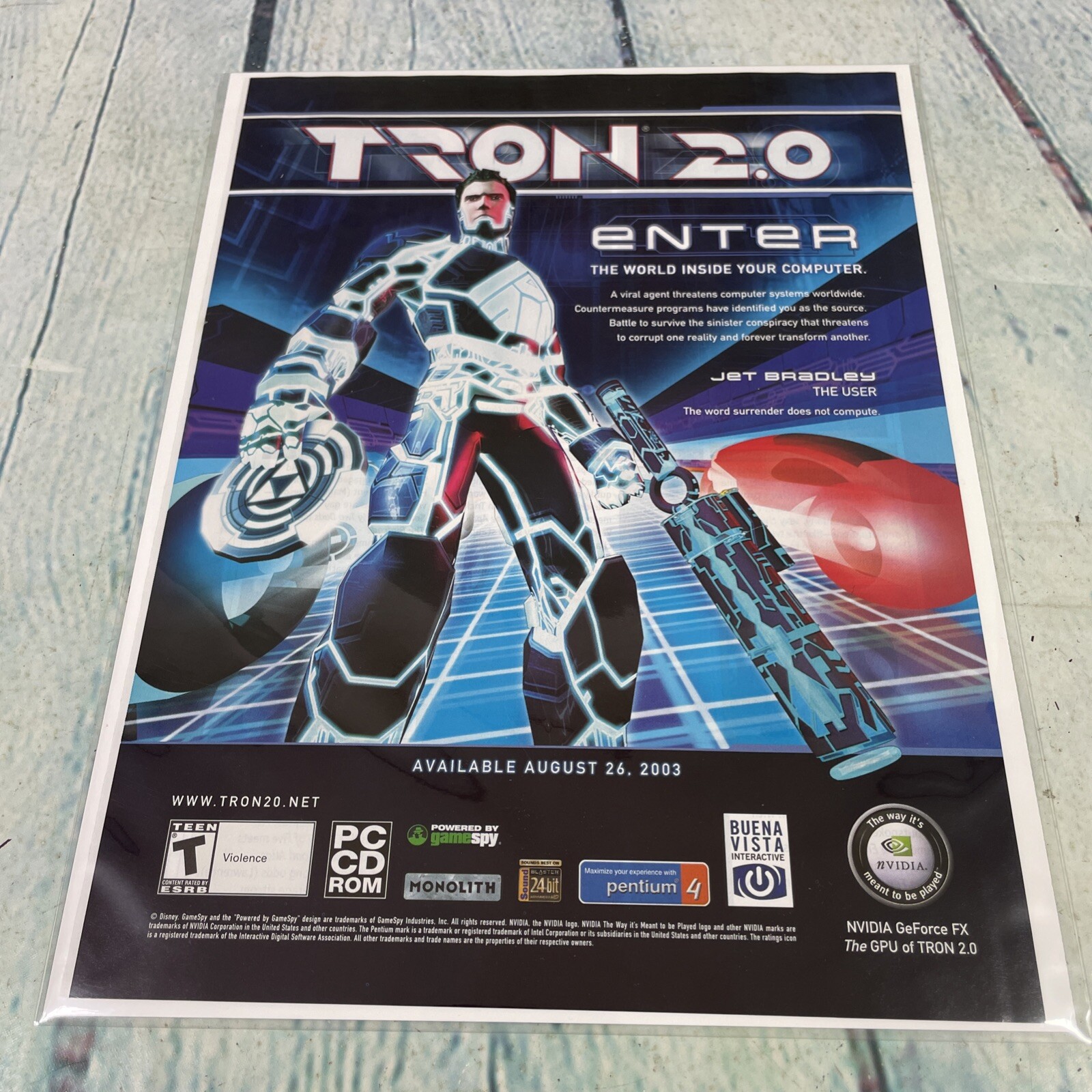 2003 Tron 2.0 Video Game Vintage Print Ad/Poster Promo Art Magazine Page