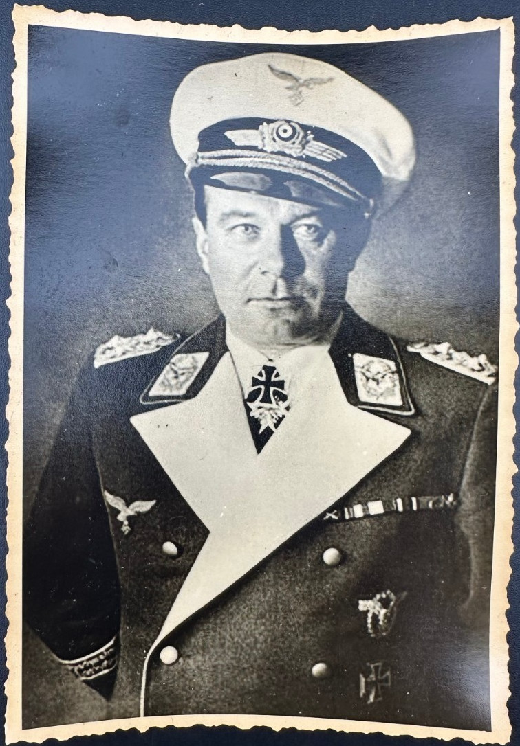 Rare photograph German military commander from Third Reich era.see reverse side