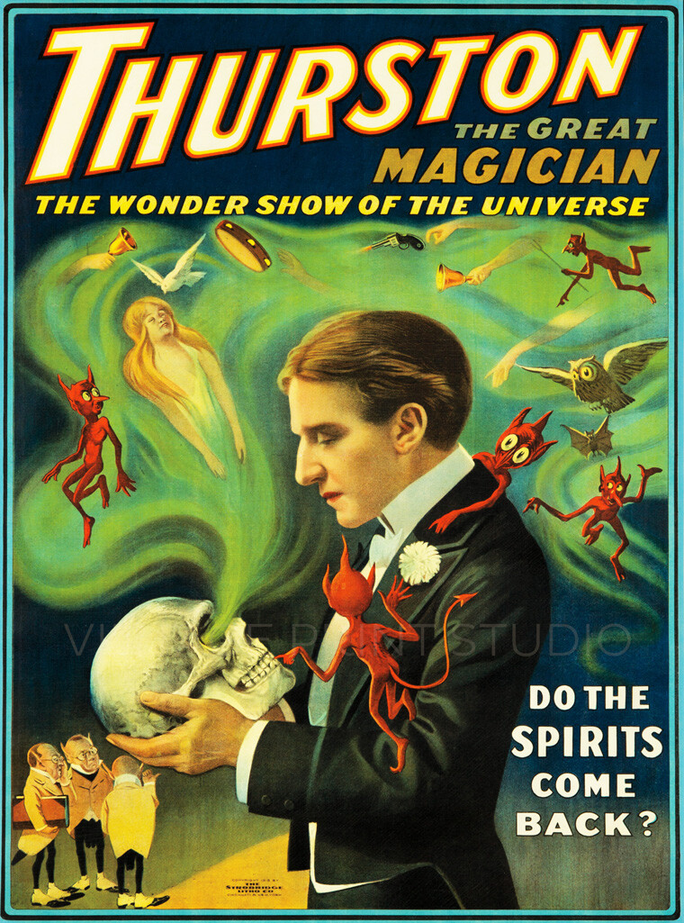 Thurston the Great Magician 1915 Vintage Magic Show Giclee Canvas Print 15x20