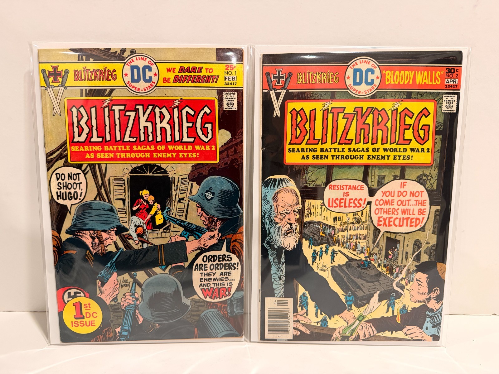 Blitzkrieg #1 & #2 Battle Sagas of World War 2 DC Comics Mid Grade 2 Books 1976