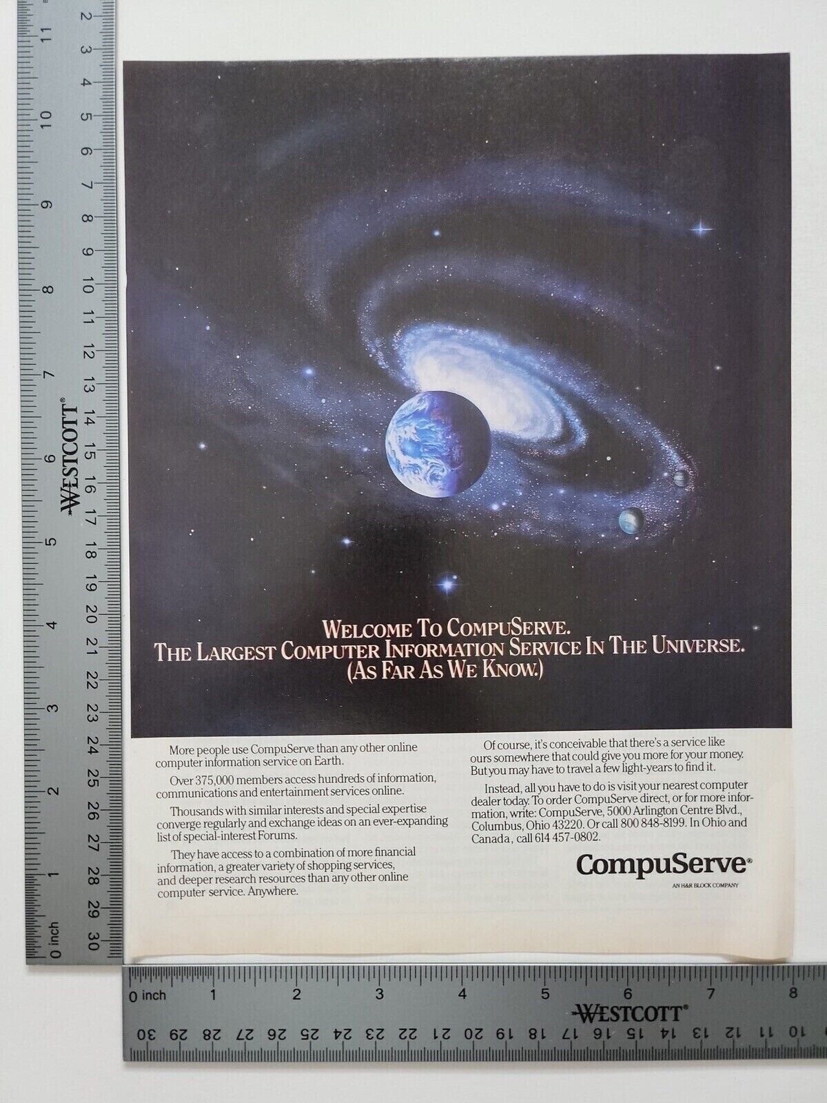 Compuserve Computer Information Service Universe Vintage Print Advertisement