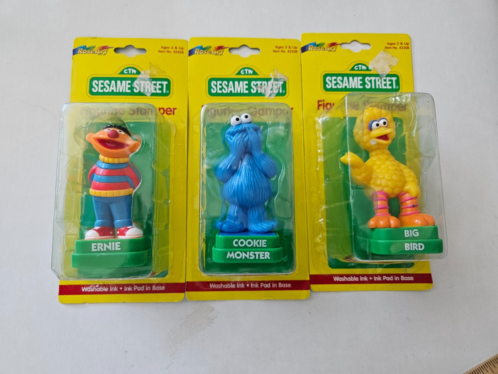 SESAME STREET FIGURINE STAMPERS VTG 1997 BRAND NEW SEALED PACKAGES LOT (3)