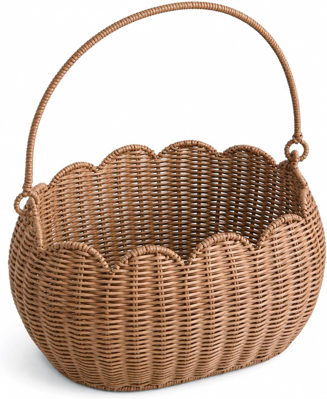 Large Wicker Picnic Basket, Handwoven Garden Harvest Basket for Gathering Vegeta