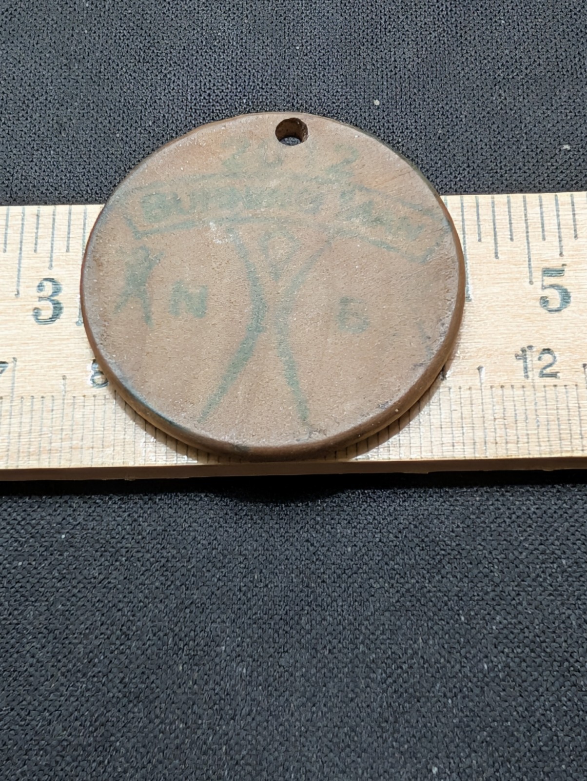 Burning Man Memorabilia Round Leather Pendant 2012