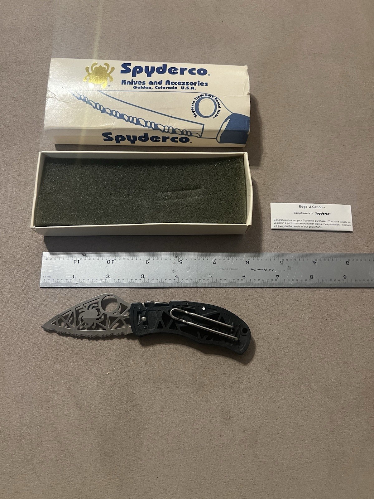 Spyderco C35SBK Q Spider Version Knife Unused In Original Box C35 Q Colorado USA
