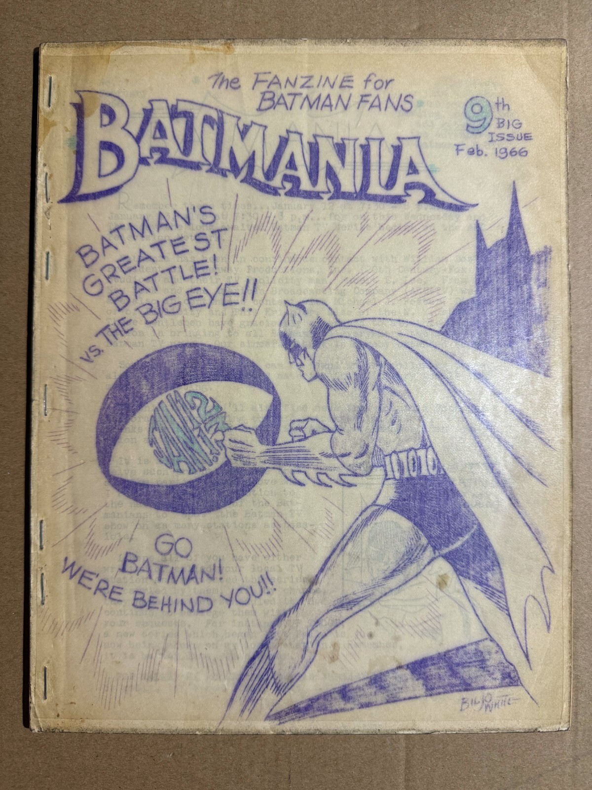 Batmania #9 2/1966-Batman fanzine-info-buy & sell ads-limited printing-Biljo ...