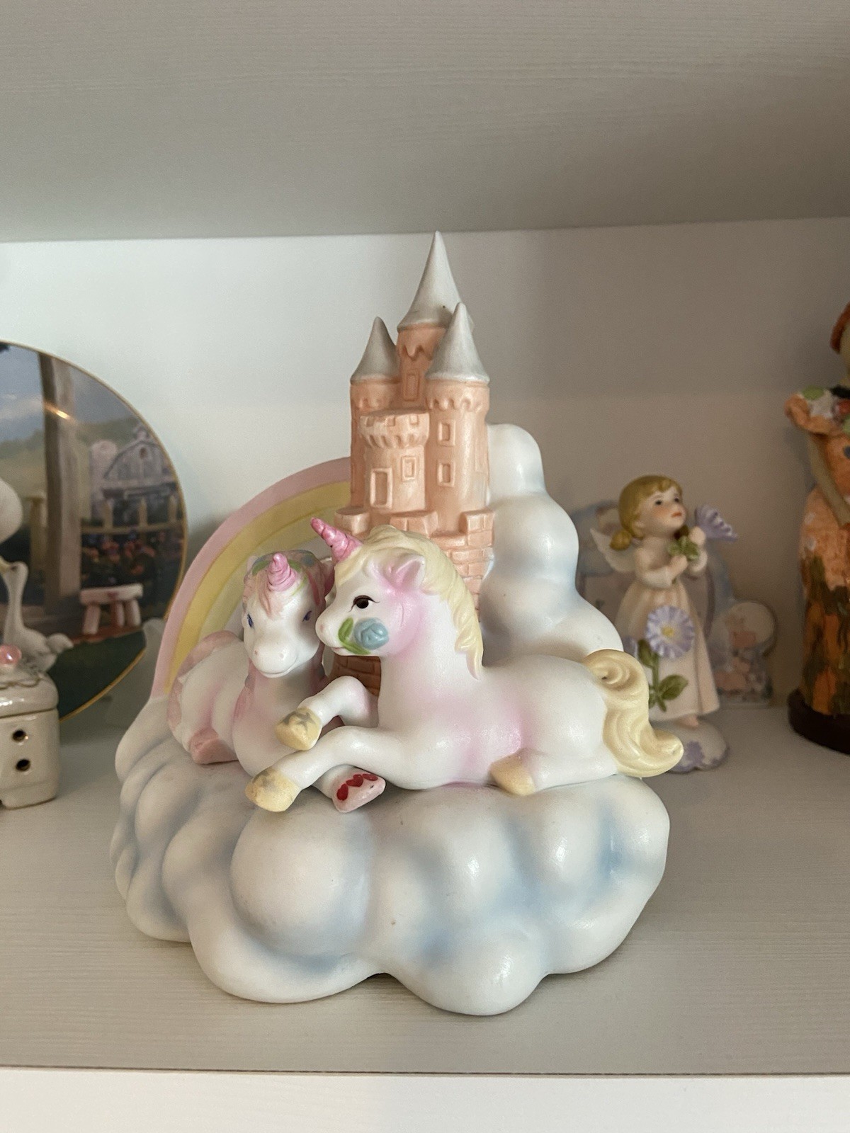 Unicorns Castle Rainbow Musical Figurine