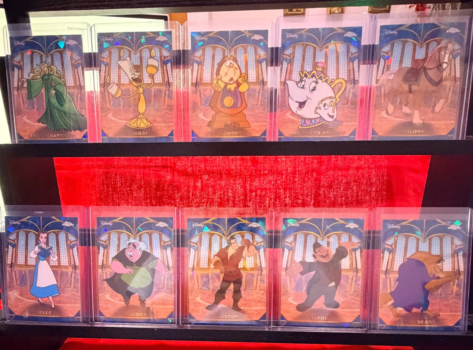 COMPLETE SET Beauty Beast 35th Anniversary 2026 Topps Chrome Disney Sapphire
