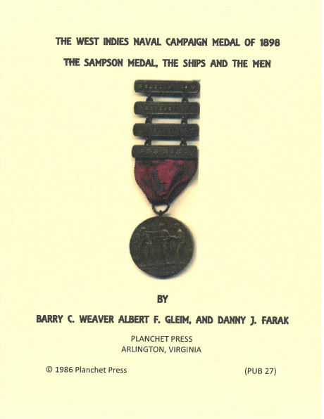 Spanish American War 1898 Sampson Medal Ship History Issue Phase Rolls Book
