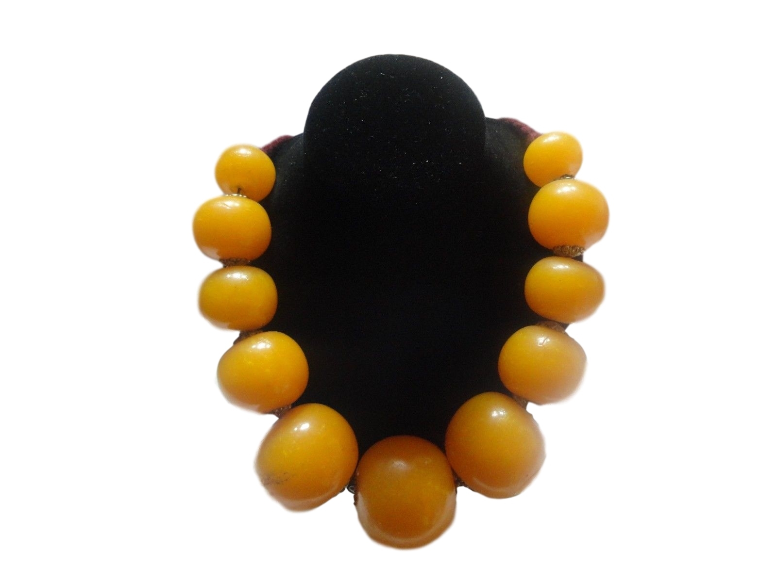 Amber, Magnificent Moroccan Berber Imitation Amber Beaded Necklace.