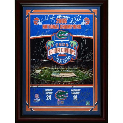 2008 Florida Gators National Champions Team Autographed (BCS in Silver) Deluxe F
