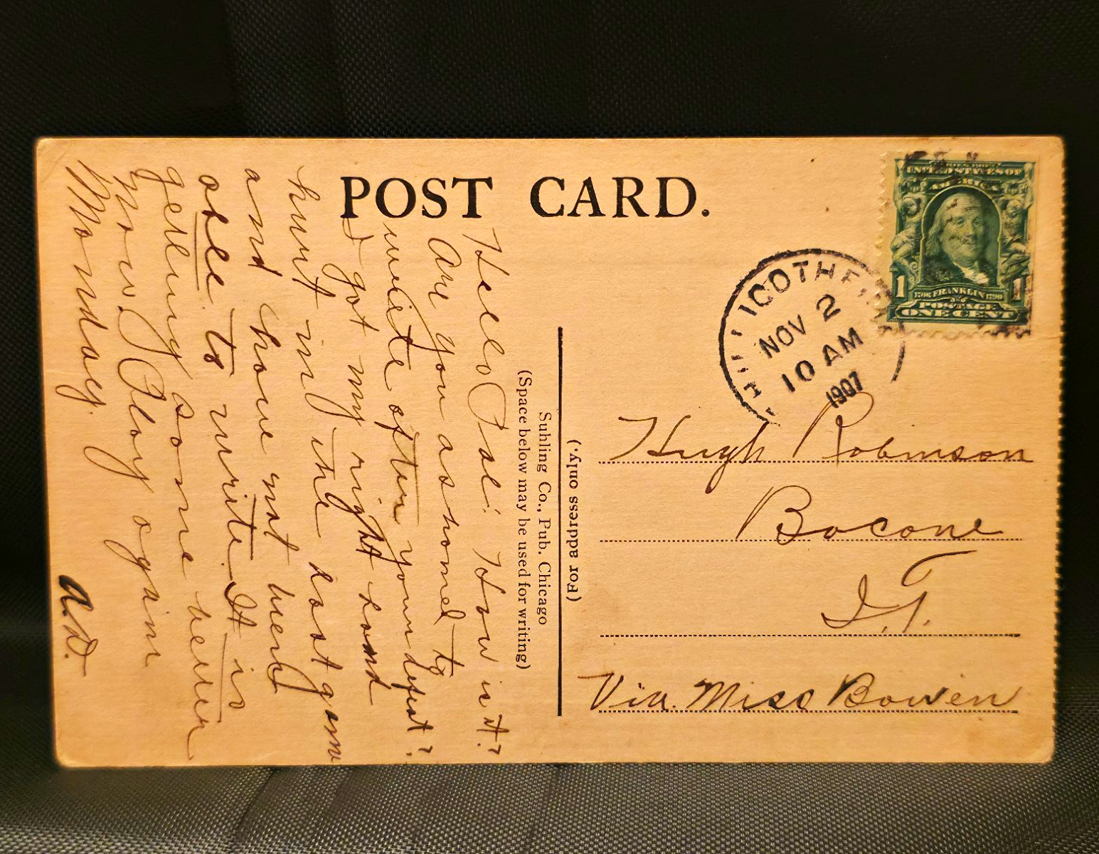 RPPC Postcard Industrial School Chillicothe MO Mailed To Indian Territory 1907