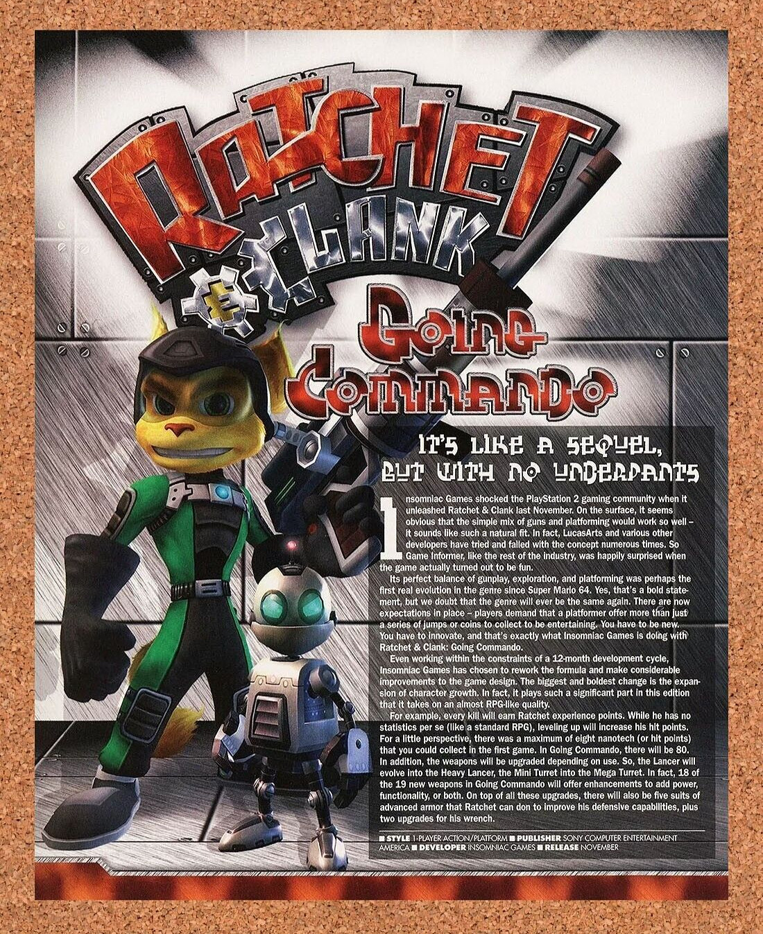 Ratchet & Clank PS2 Original 2005 Ad Authentic Commando Contest Game Promo