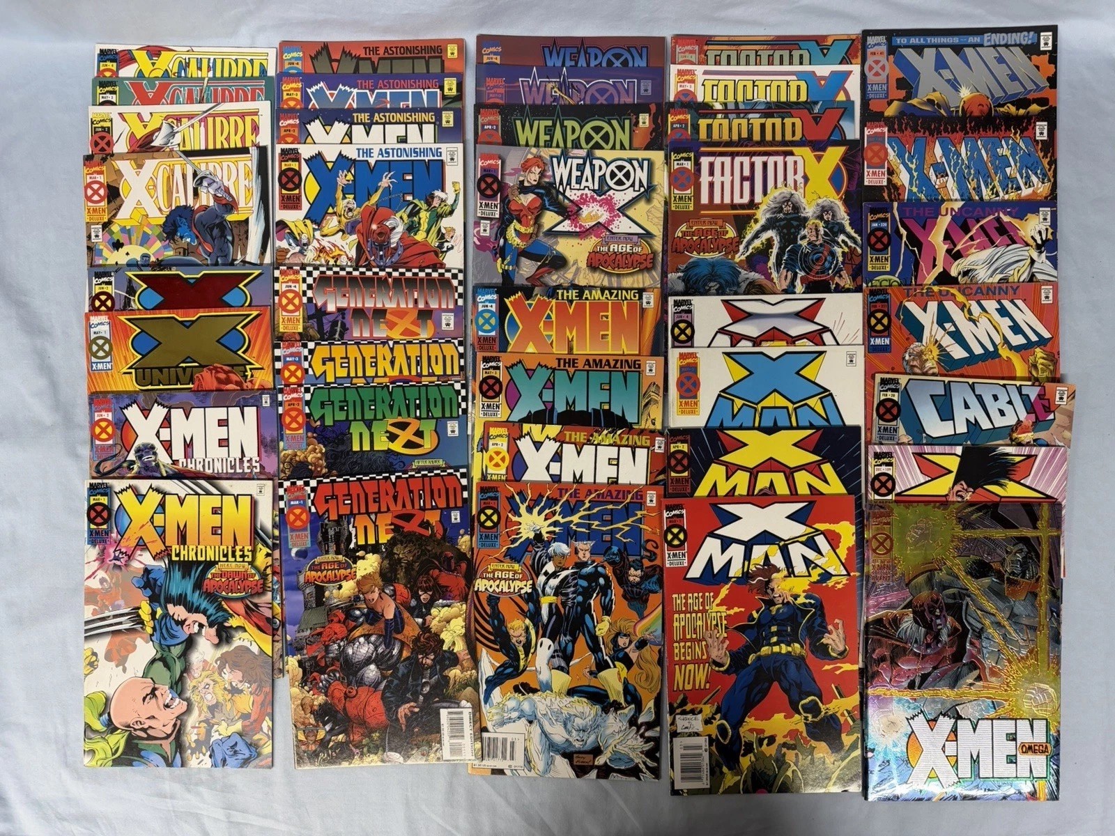 1995 X-Men Age of Apocalypse Nearly 100% Complete Set Full Run Lot of 43