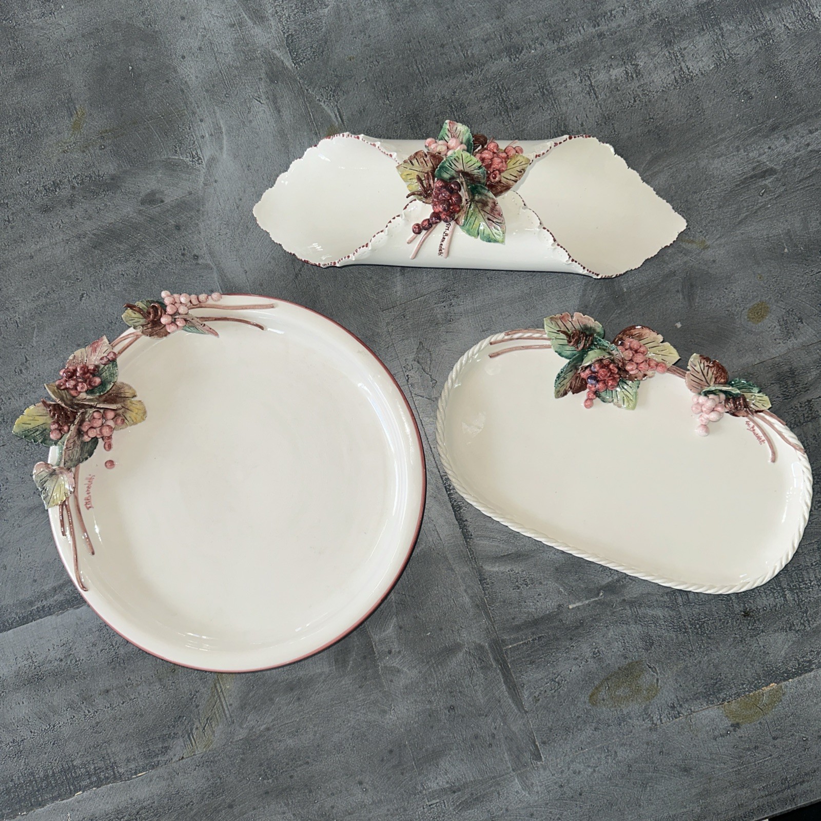 Exquisite VTG Italian Handmade “La Luna nel Pozzo” 3 Piece Set 