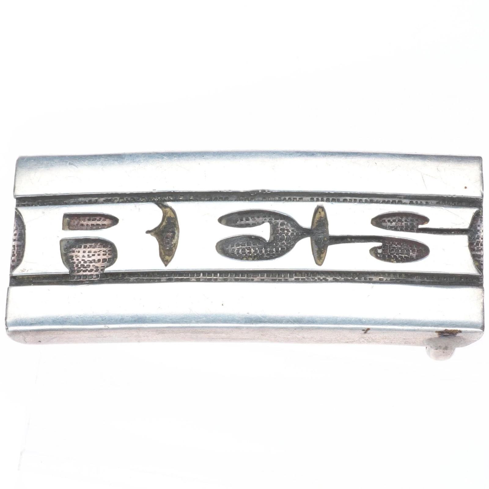 Frank Patania Sr RES southwestern modernist sterling silver belt buckle