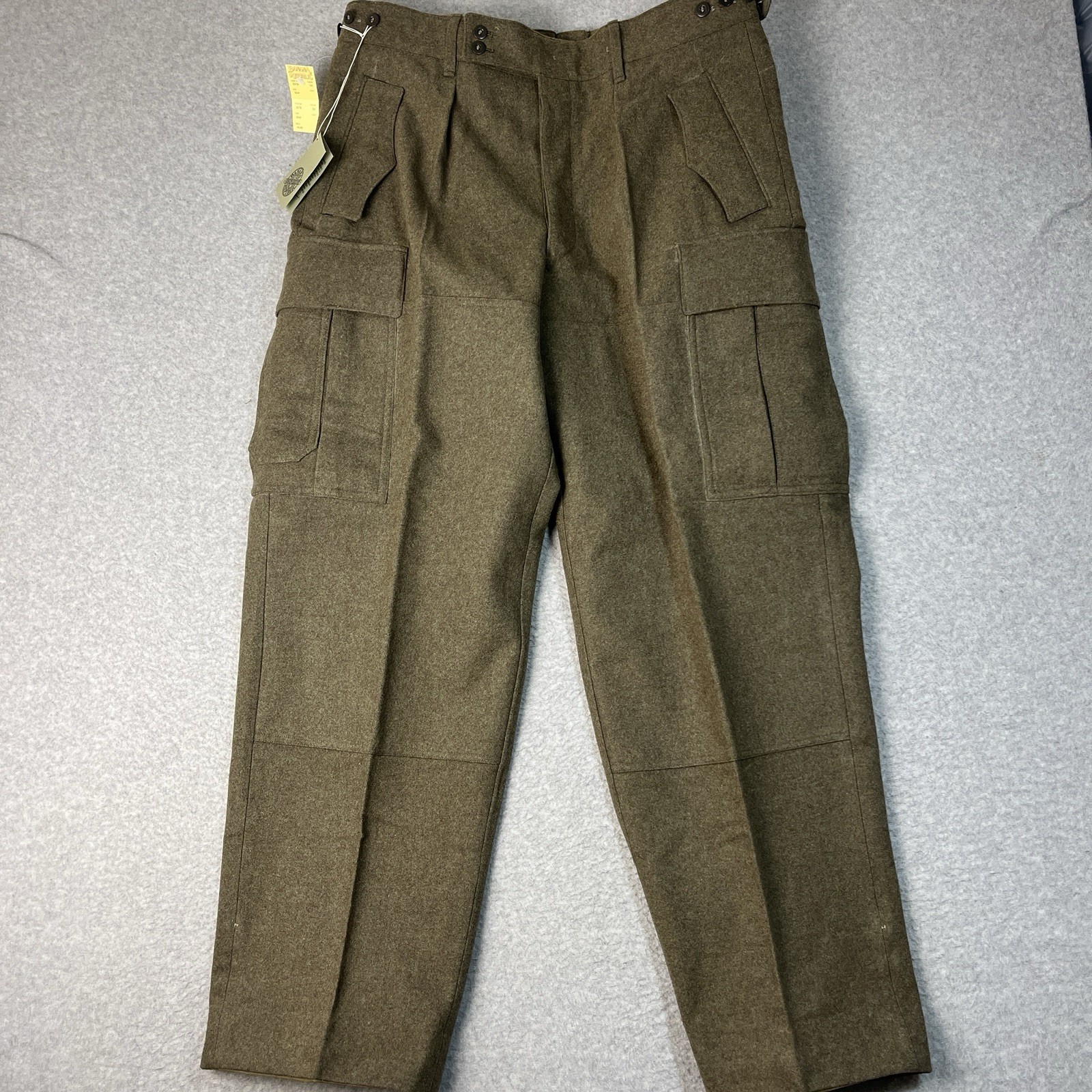 Vintage 60s Schilling OHG German Army Pants Mens 36x30 Wool NWT Banana Republic