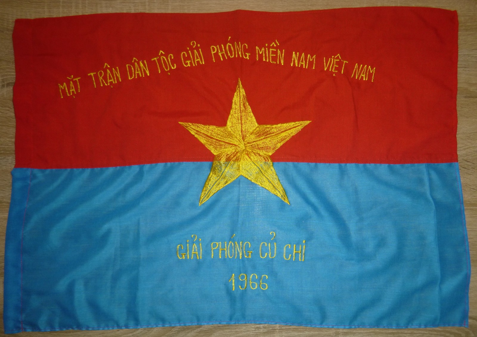 1966 - Cu Chi Tunnel Base - Viet Cong Flag - VC 272nd Reg - Vietnam War - F.215