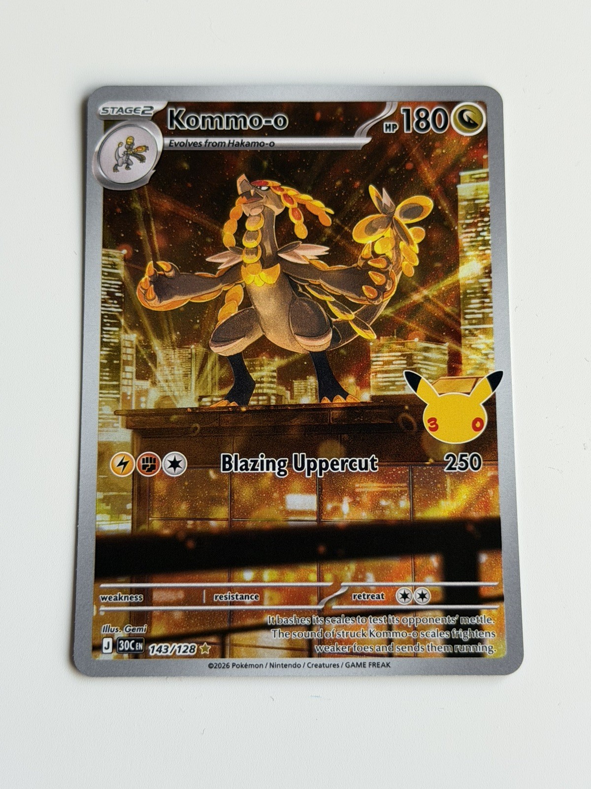 The Pokémon Company Kommo-o 143/128 30th Anniversary Illustration Rare