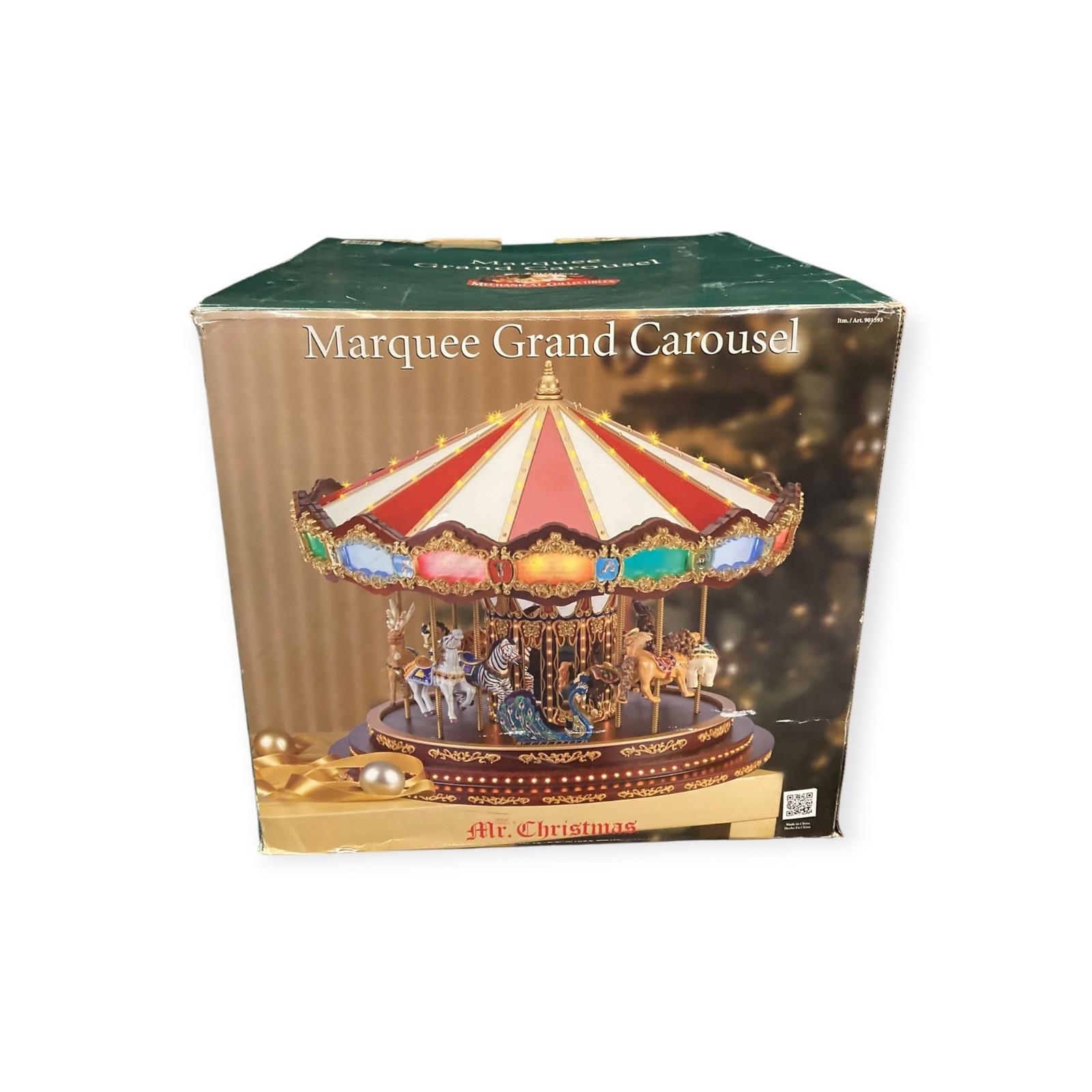 Mr. Christmas Marquee Grand Carousel LRG - 100 Lights 40 Songs EUC Tested CIB