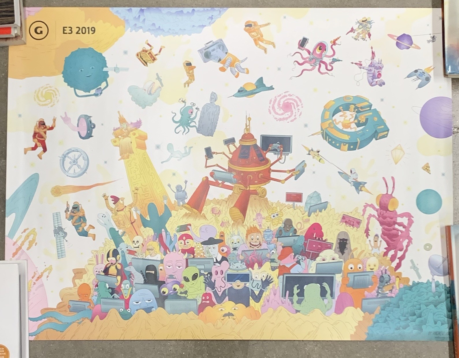 2019 E3 Expo Art Print Poster Retro Video Game Convention Promo Art Andrew Rae