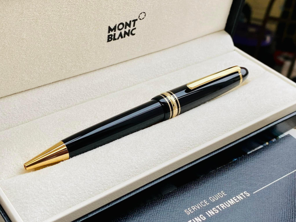 Montblanc Meisterstück 164 Black Gold Ballpoint Pen Authentic New Gift Box