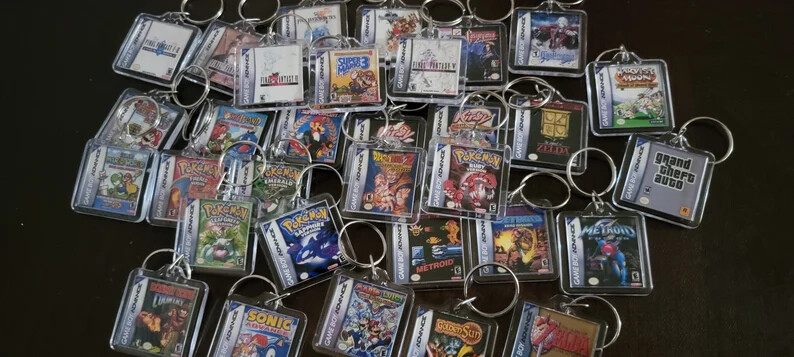 Gameboy Advance GBA Game Art Keychain | Chain | Hanger | Pendent (Front & Back)