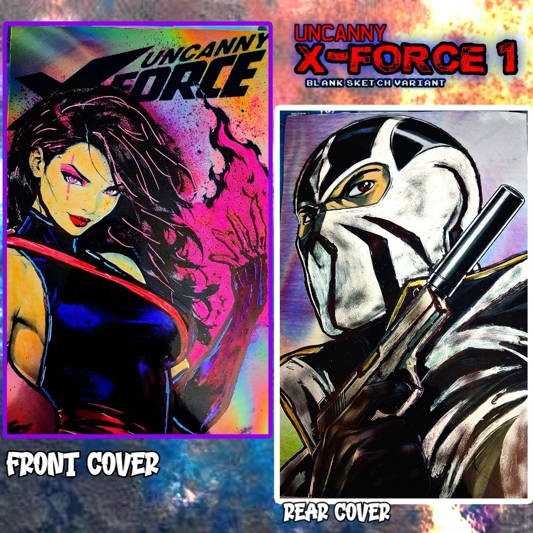 uncanny x-force 1 BossKong Original Art Sketch Cover 1/1  psylocke / fantomex