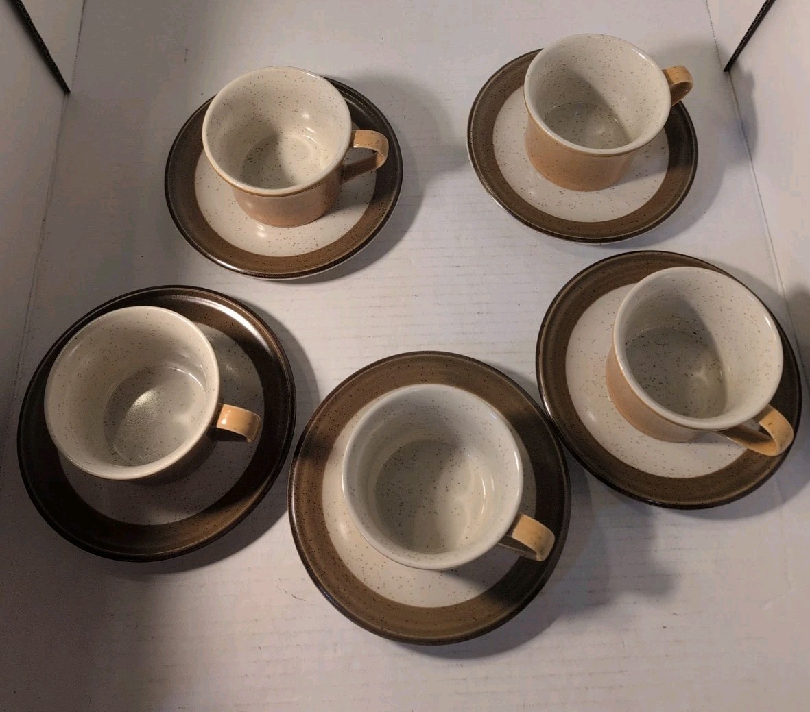 Vintage Premiere DuraStone Japan 5 Cup & Saucer Sets – Orange P9200 Cups + Spice